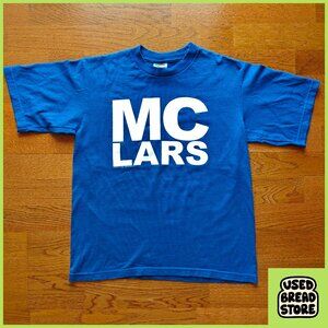 Vintage 2006 MC LARS Post Punk Laptop Rap Tshirt Blue Nerdcore Hip Hop Y2K